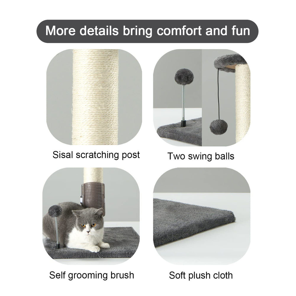 PEEKAB 32in tall sisal post tower—vertical scratch area for kittens to adults.