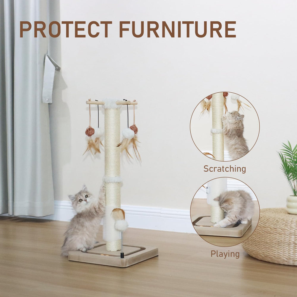 PEEKAB cat scratch post assembly with included tools and quick setup