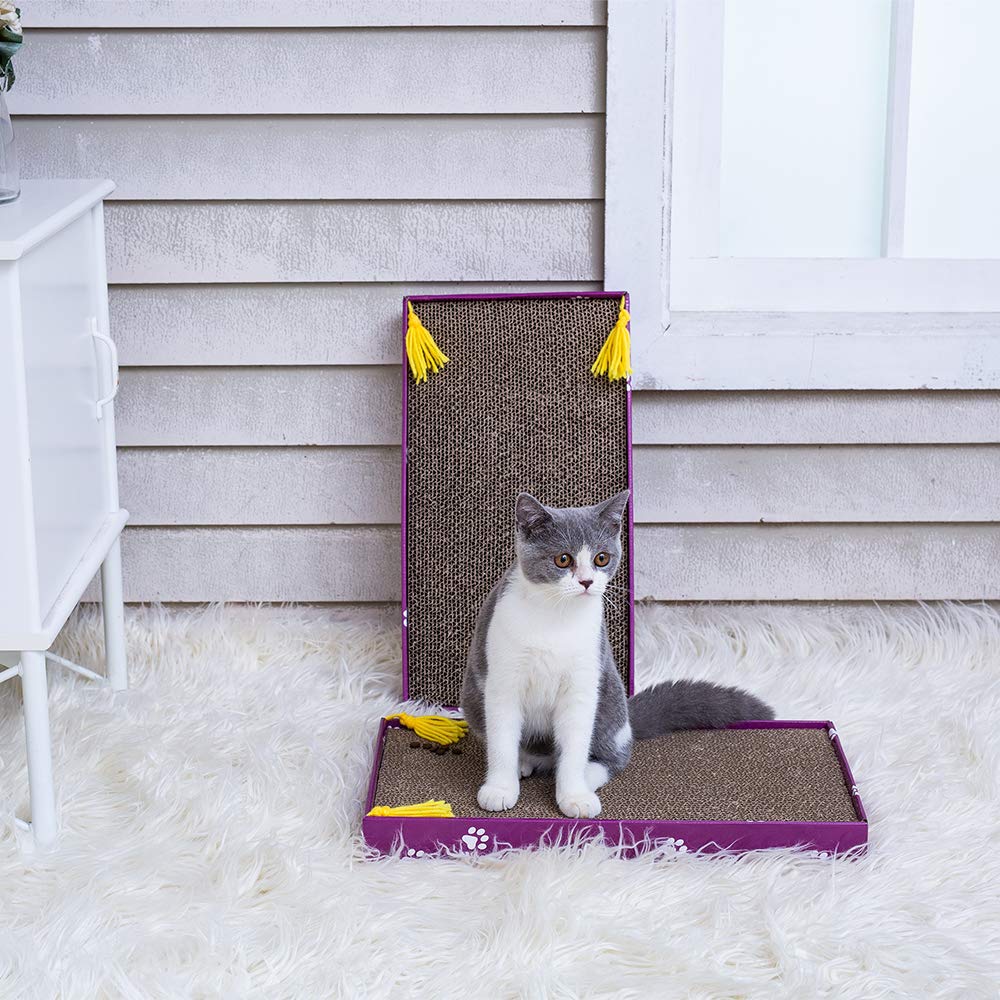PEEKAB cat scratcher cardboard size 17.72 x 10.1 x 1.85 inches.