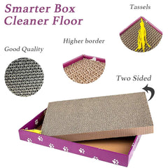 PEEKAB cat scratcher cardboard wide two-sided use boosts lifespan.