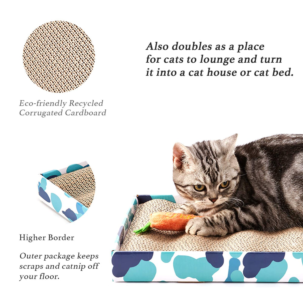 PEEKAB Cat Scratcher Easy-Clean Frame keeps floors clean after playtime.