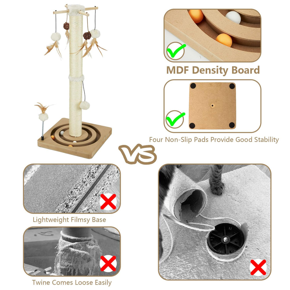 PEEKAB vertical-scratcher with tall design lets cats stretch and claws away from furniture.