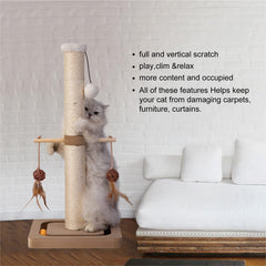 PEEKAB post with two bird toys on branches encourages active scratching