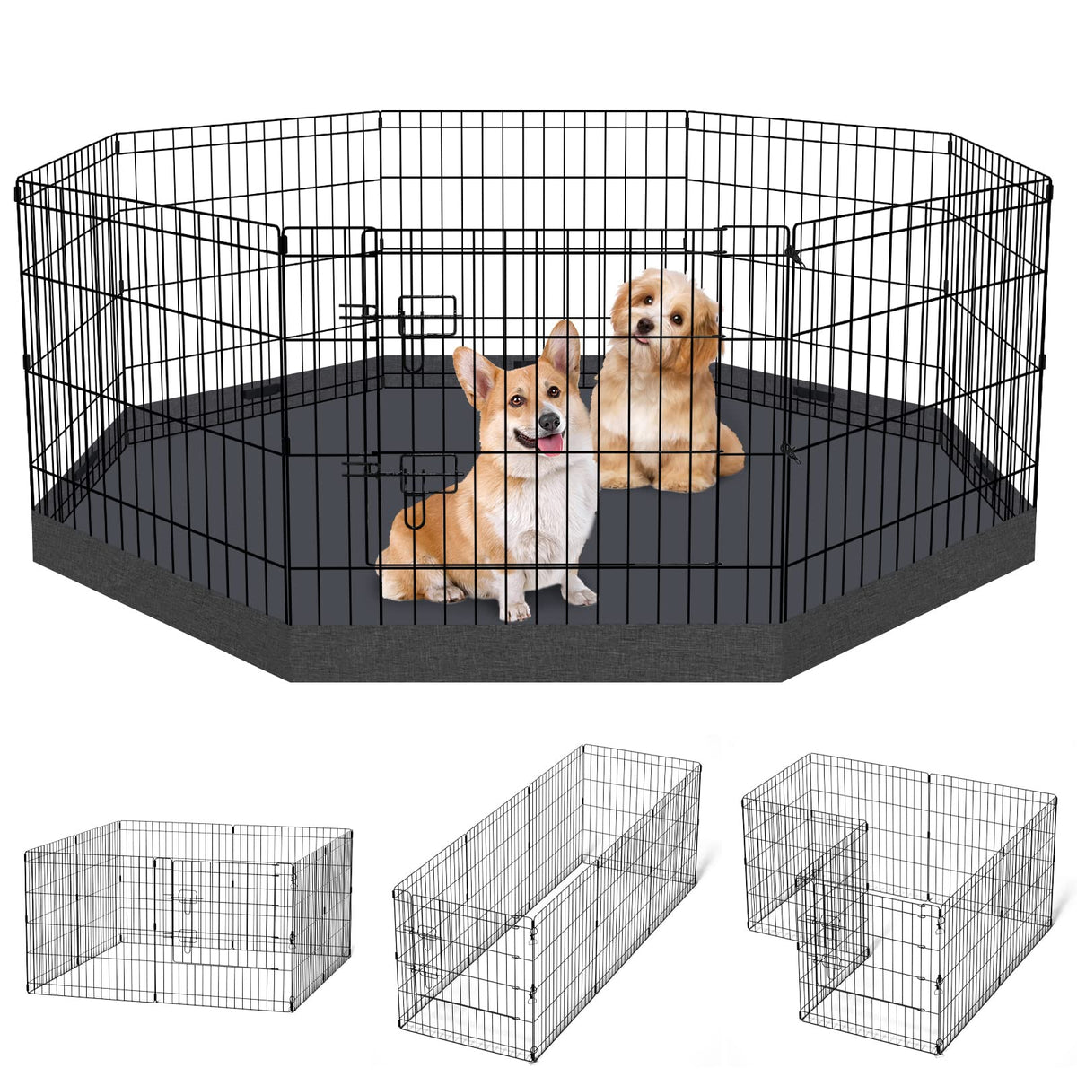 Peekaboo dog pen 8-panel foldable setup for versatile indoor or outdoor play area