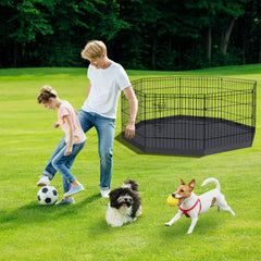 Peekaboo dog pen bottom pad closeup highlights thick Oxford fabric durability