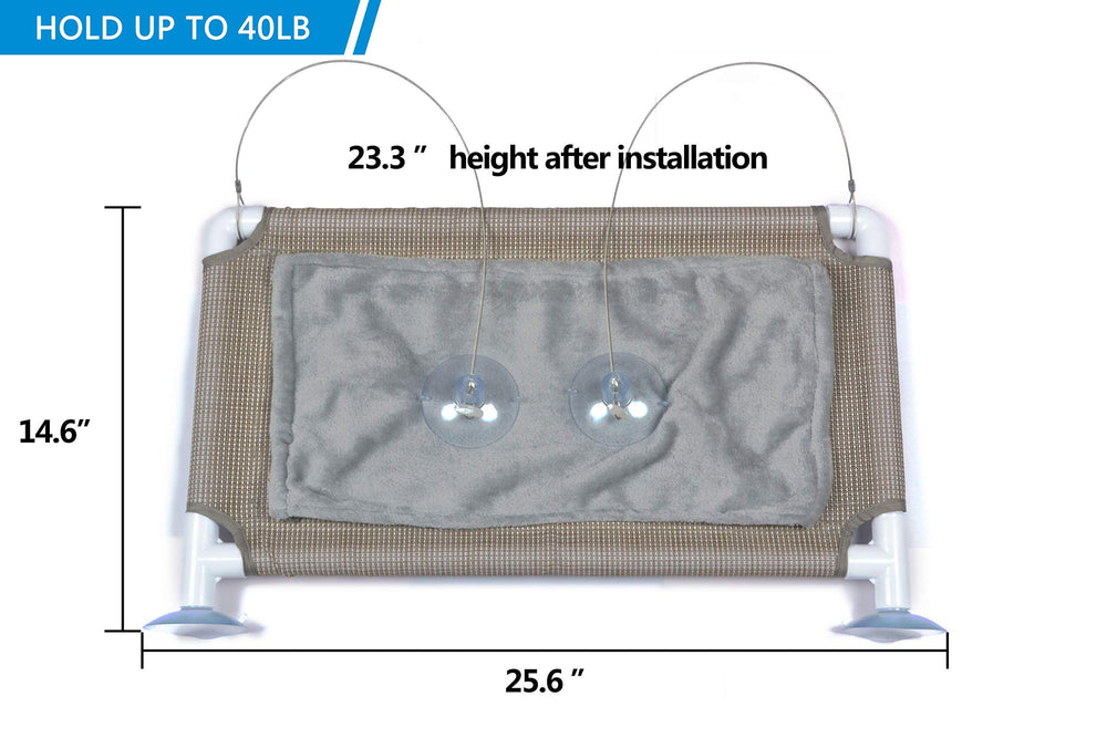 PEFUNY Cat Window Hammock sturdy stainless steel cable supports larger cats.