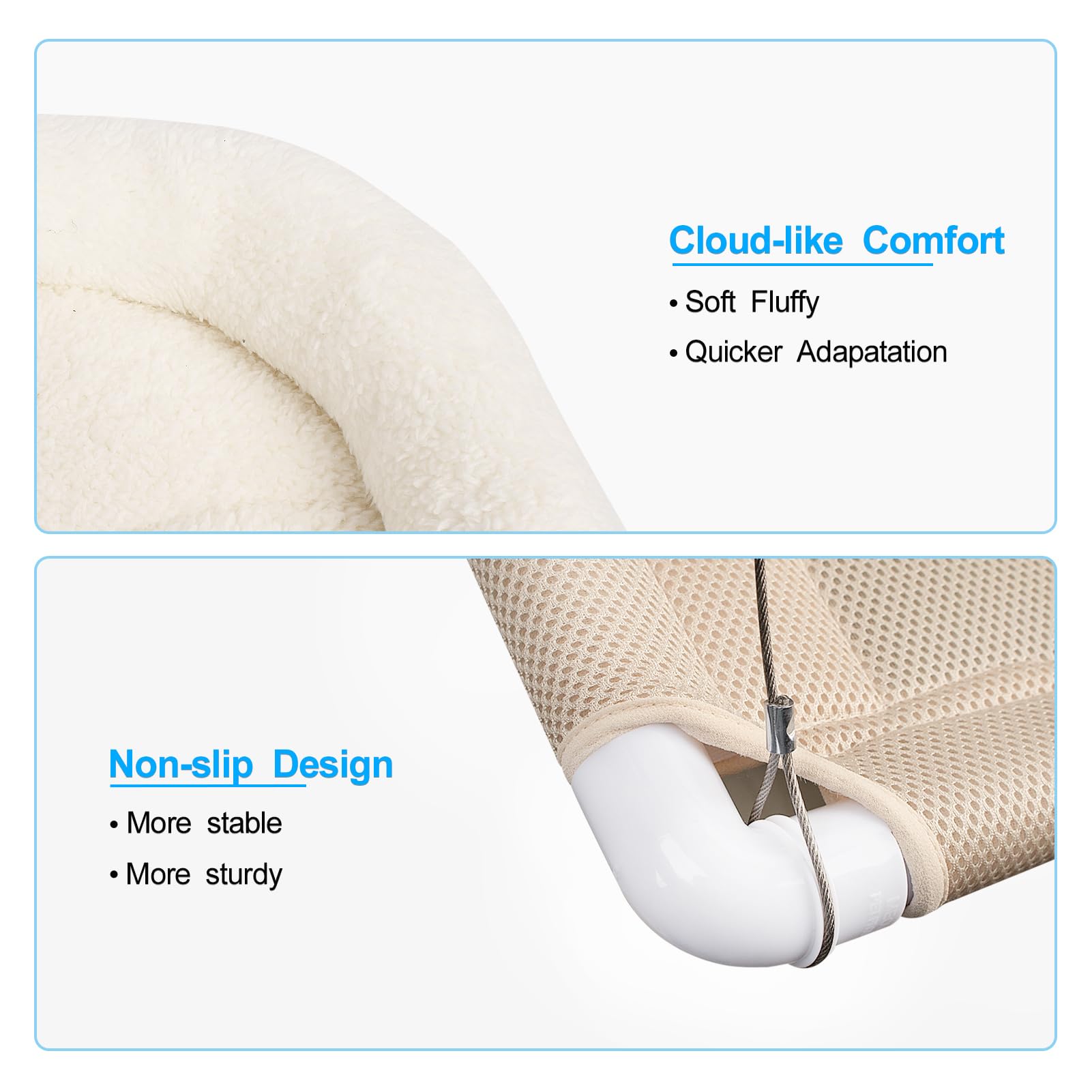 PEFUNY Fluffy Cat Window Bed breathable mesh panel for airflow