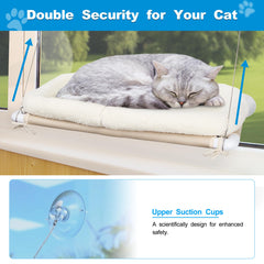 PEFUNY Fluffy Cat Window Bed cat perched enjoying window view
