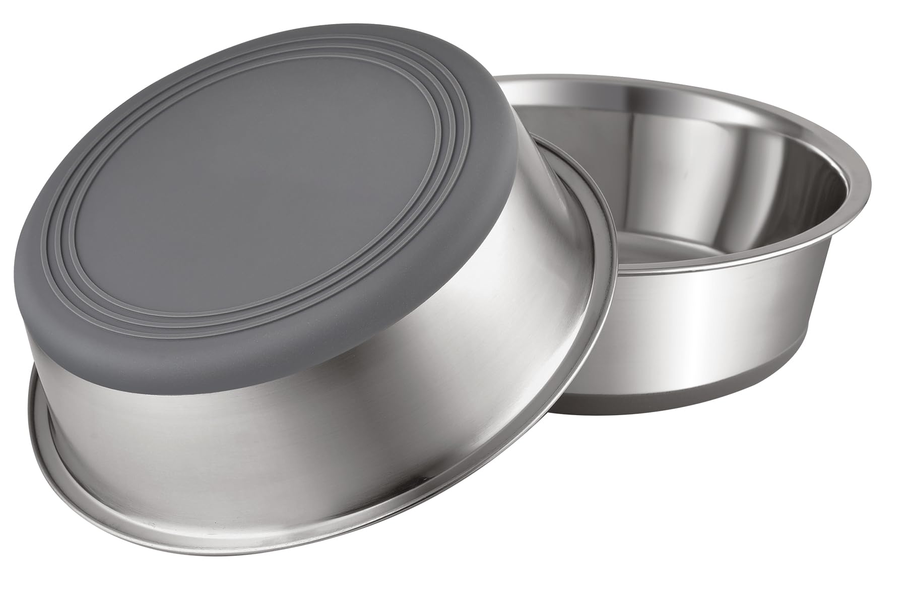 PEGGY11 nonslip stainless steel bowls top view for stable mealtime.