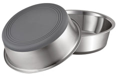 PEGGY11 nonslip stainless steel bowls top view for stable mealtime.