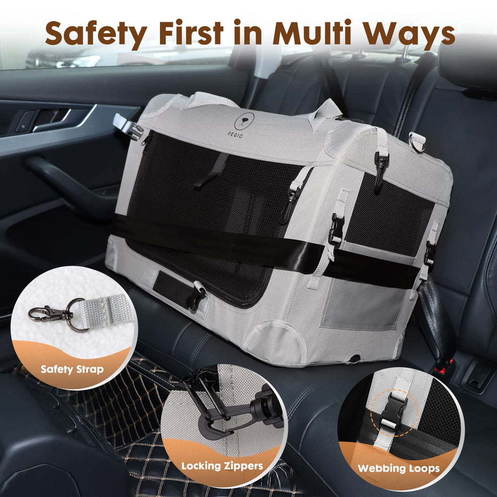 PEGIC carrier includes top and side pockets for essentials.