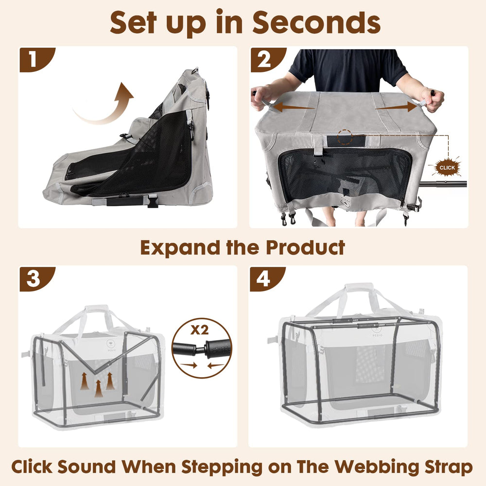 PEGIC cat carrier folding design enables 30% smaller storage.