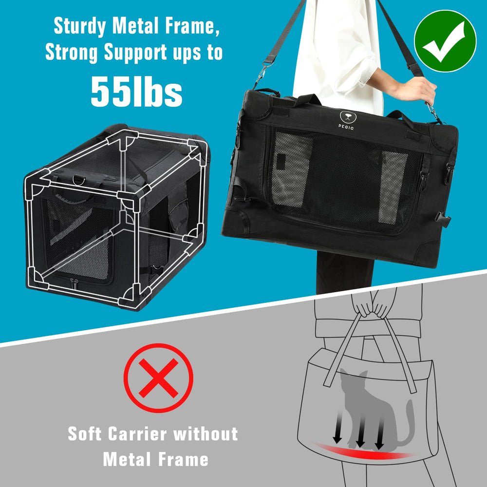 Pegic extra-large cat carrier side ventilation emphasizes airflow during travel.