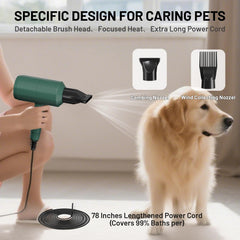 Pehum dog-cat hair dryer blue LED indicator aiding stain detection during grooming