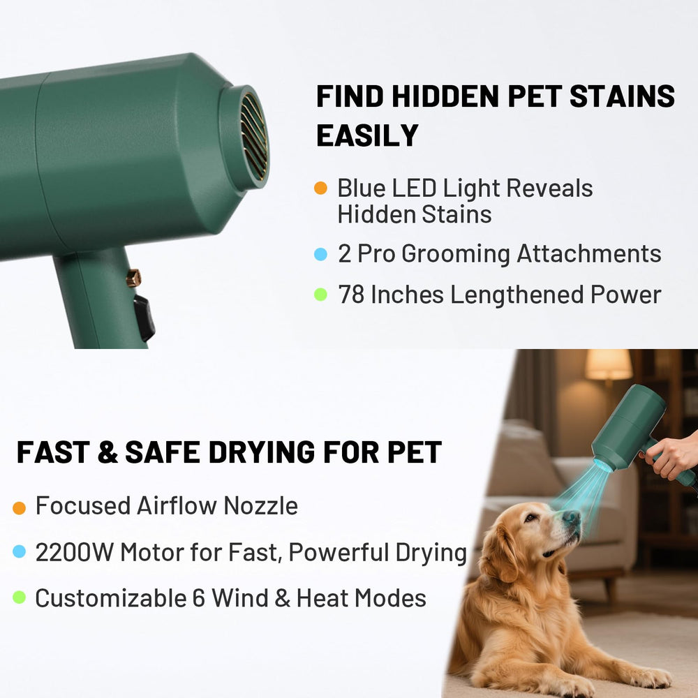 Pehum dog-cat hair dryer side profile with ergonomic grip for easy handling