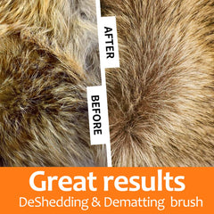 PEITA PET undercoat rake deshedding side lifts loose hair for a cleaner coat.