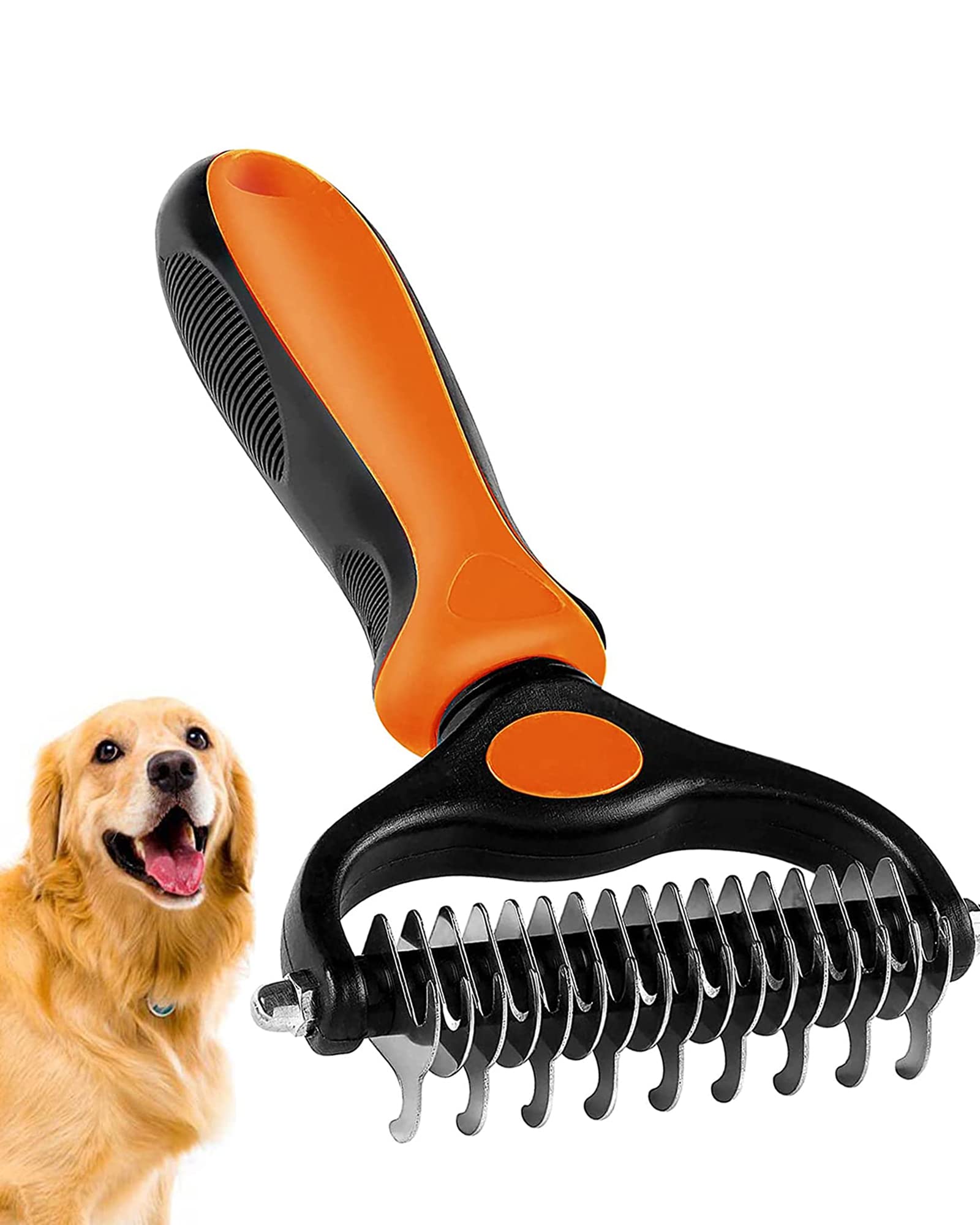 PEITA PET undercoat rake clears mats and tangles for easier sessions.