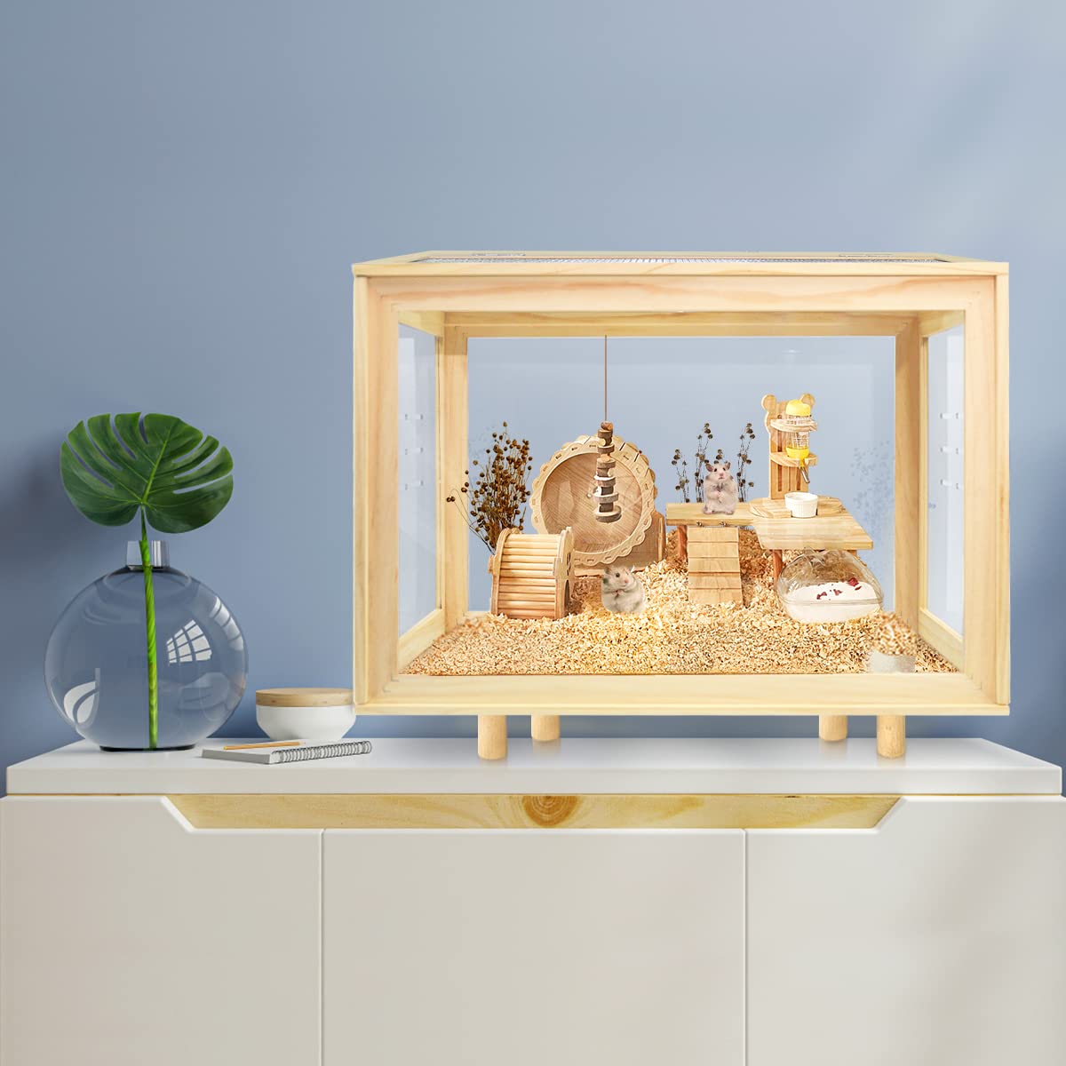 PEJOYT large hamster cage FSC-certified wood for eco-friendly housing