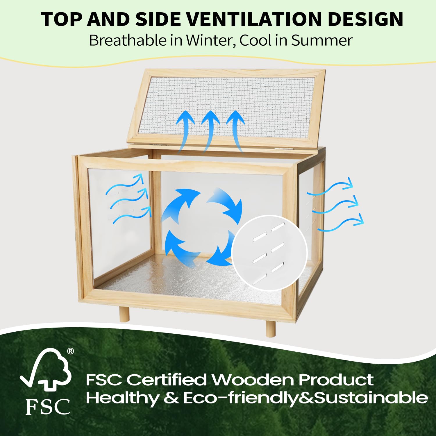 PEJOYT large hamster cage ventilation system with top and side vents