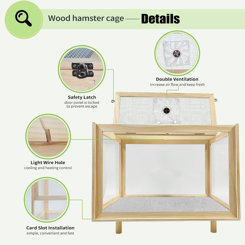 PEJOYT large hamster cage waterproof bottom protects wood from spills