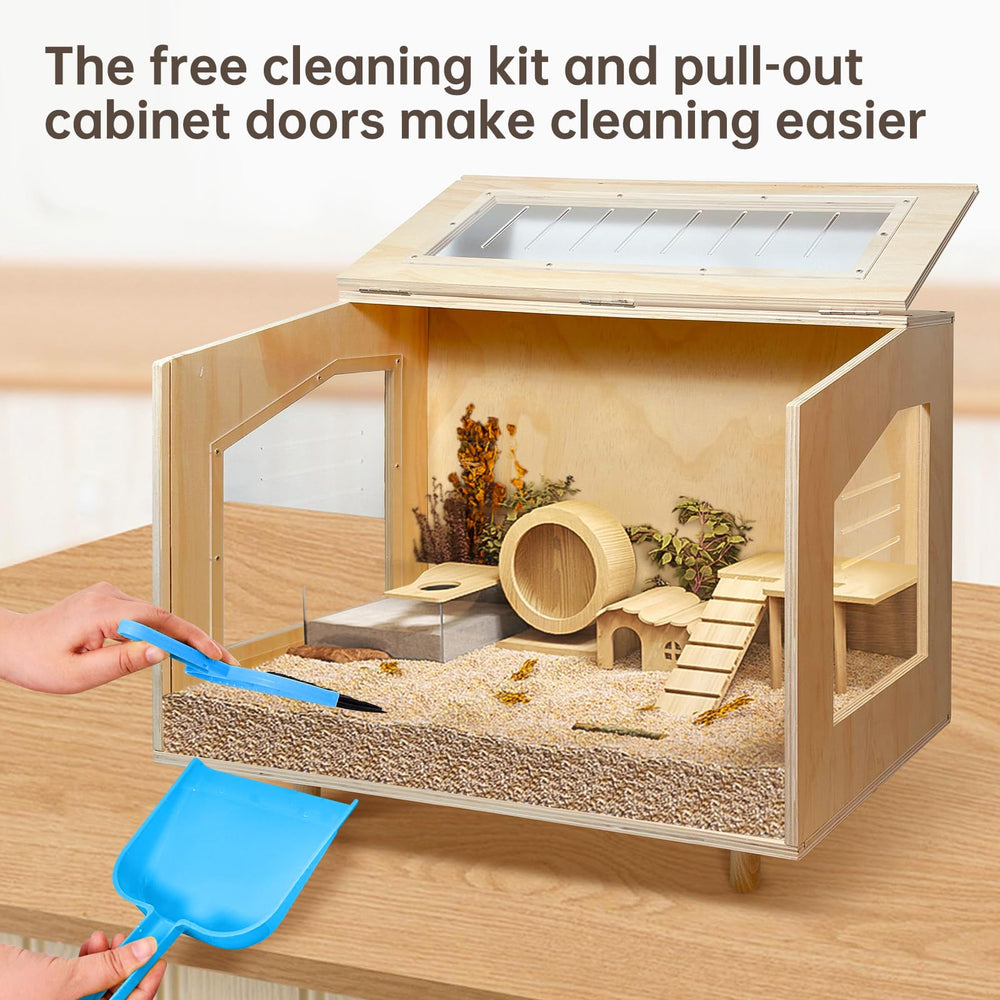 PEJOYT wooden cage top ventilation design supports comfortable airflow.