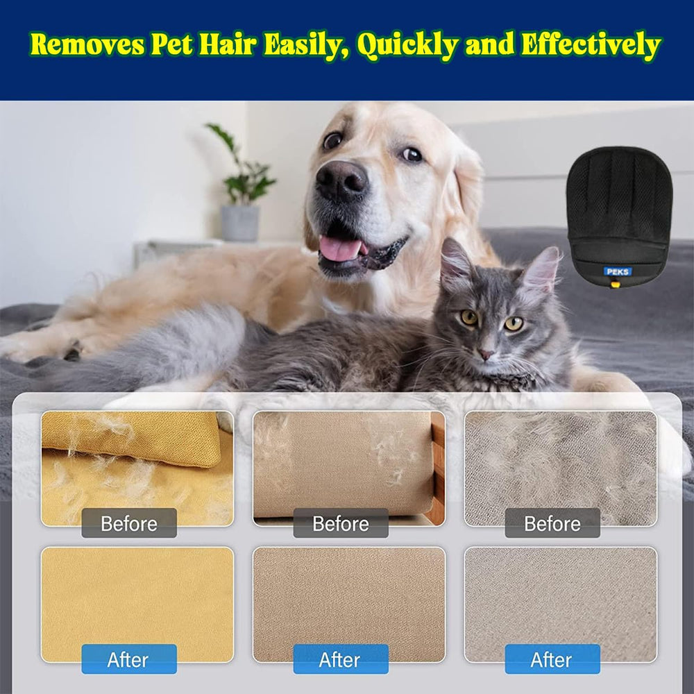 PEKS pet hair remover tool on bed shows lint-free results