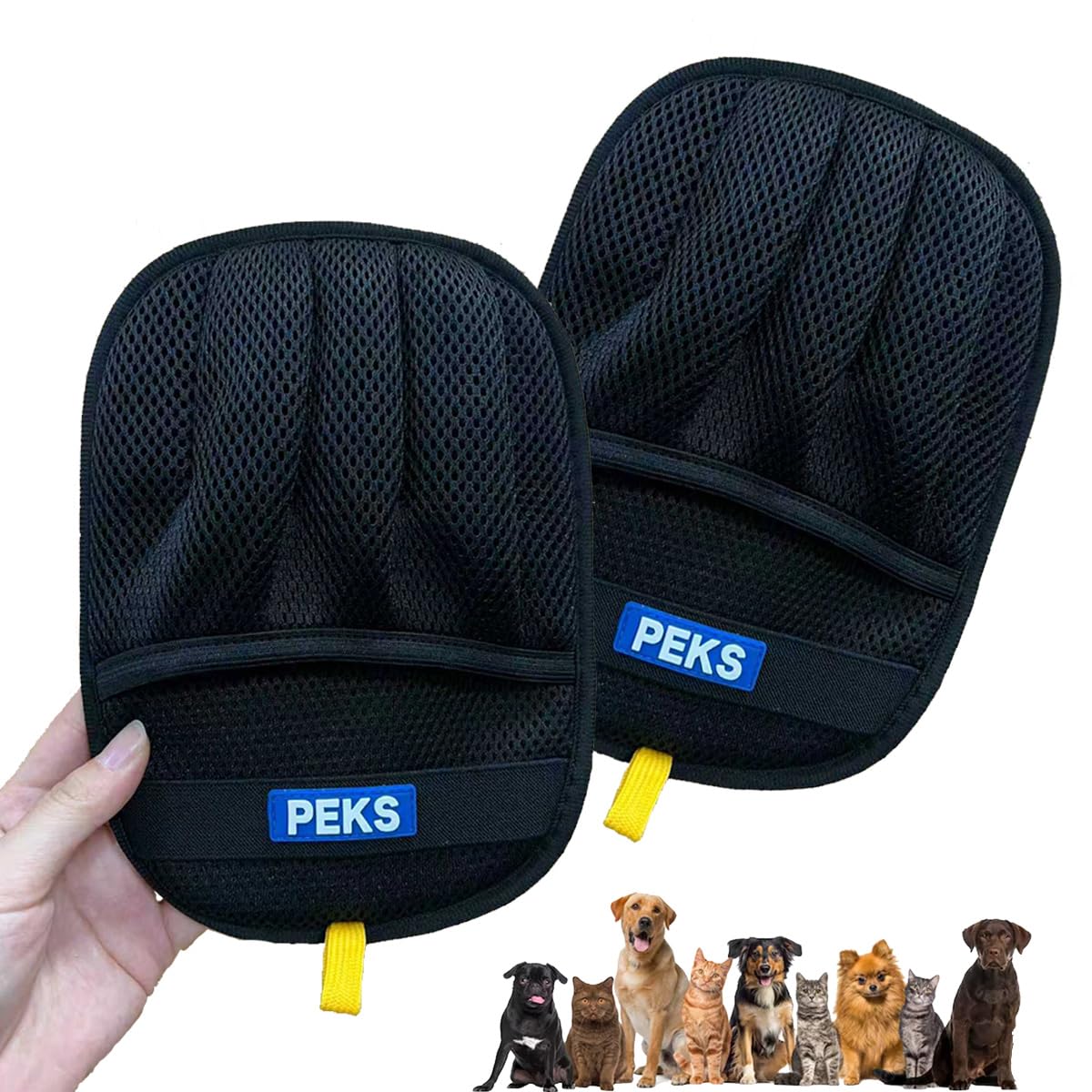 PEKS pet hair remover tool on sofa for quick, residue-free cleaning