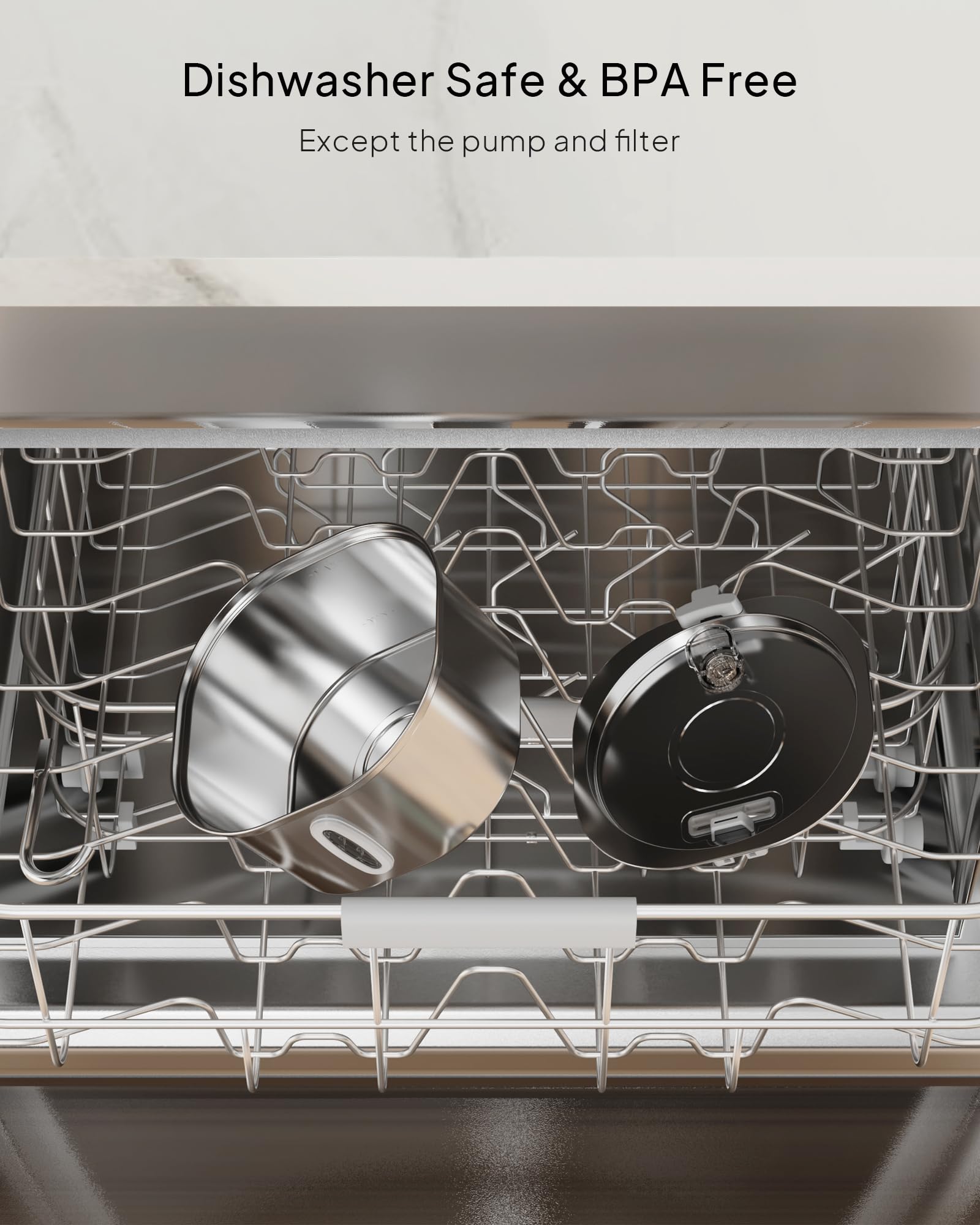 PEKTACO 108oz capacity water reservoir illustrates large capacity for multi-pet homes.
