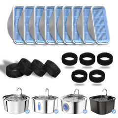 PEKTACO cat fountain filter stage-1 shows multi-layer filtration for clean, refreshing water.
