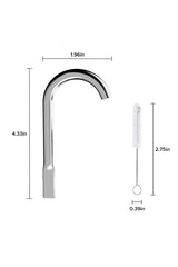 PEKTACO Cat Water Fountain Faucet cleaning brush demonstrates convenient access for hard-to-reach areas.