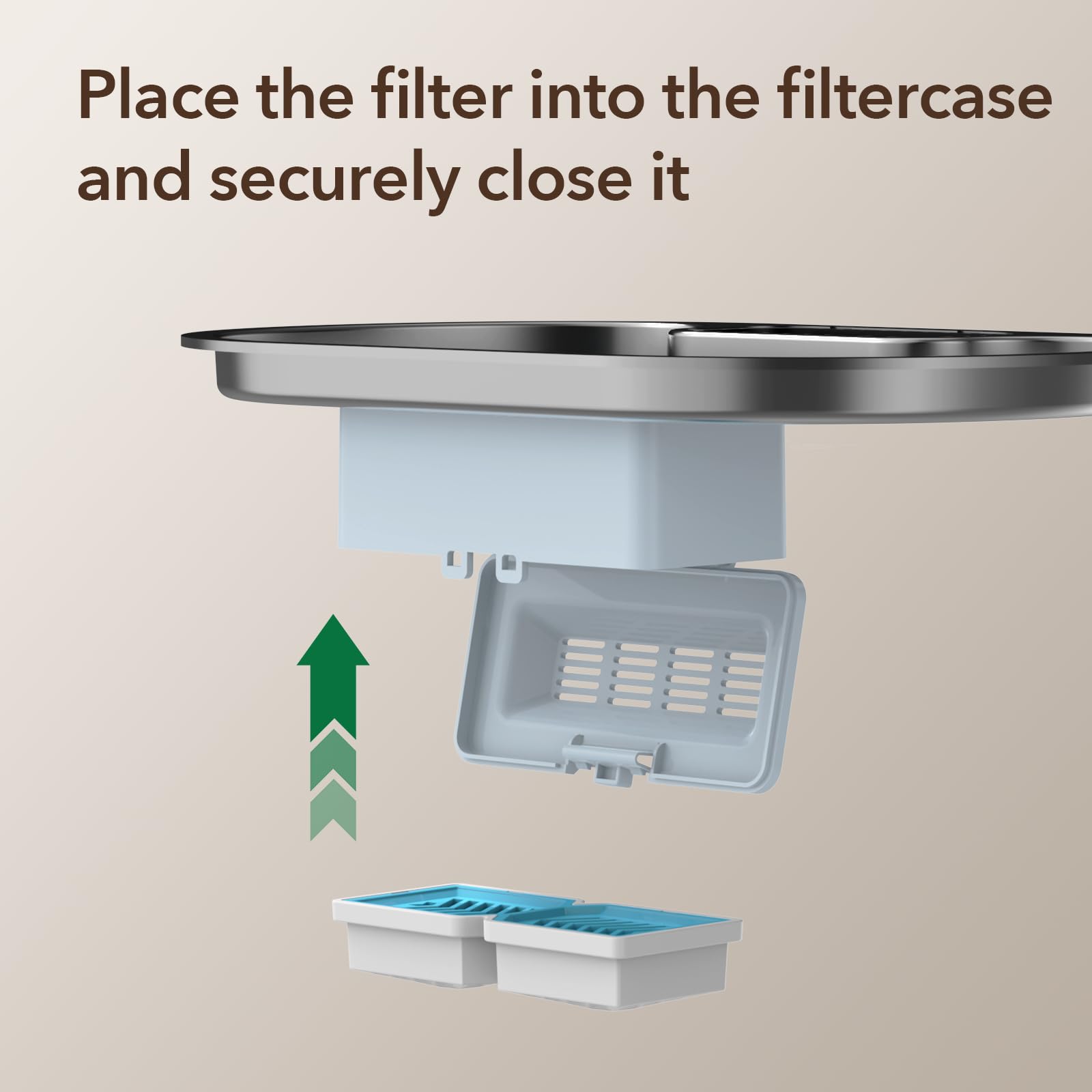 PEKTACO multi-layer filtration targets hair and dirt for cleaner fountain water