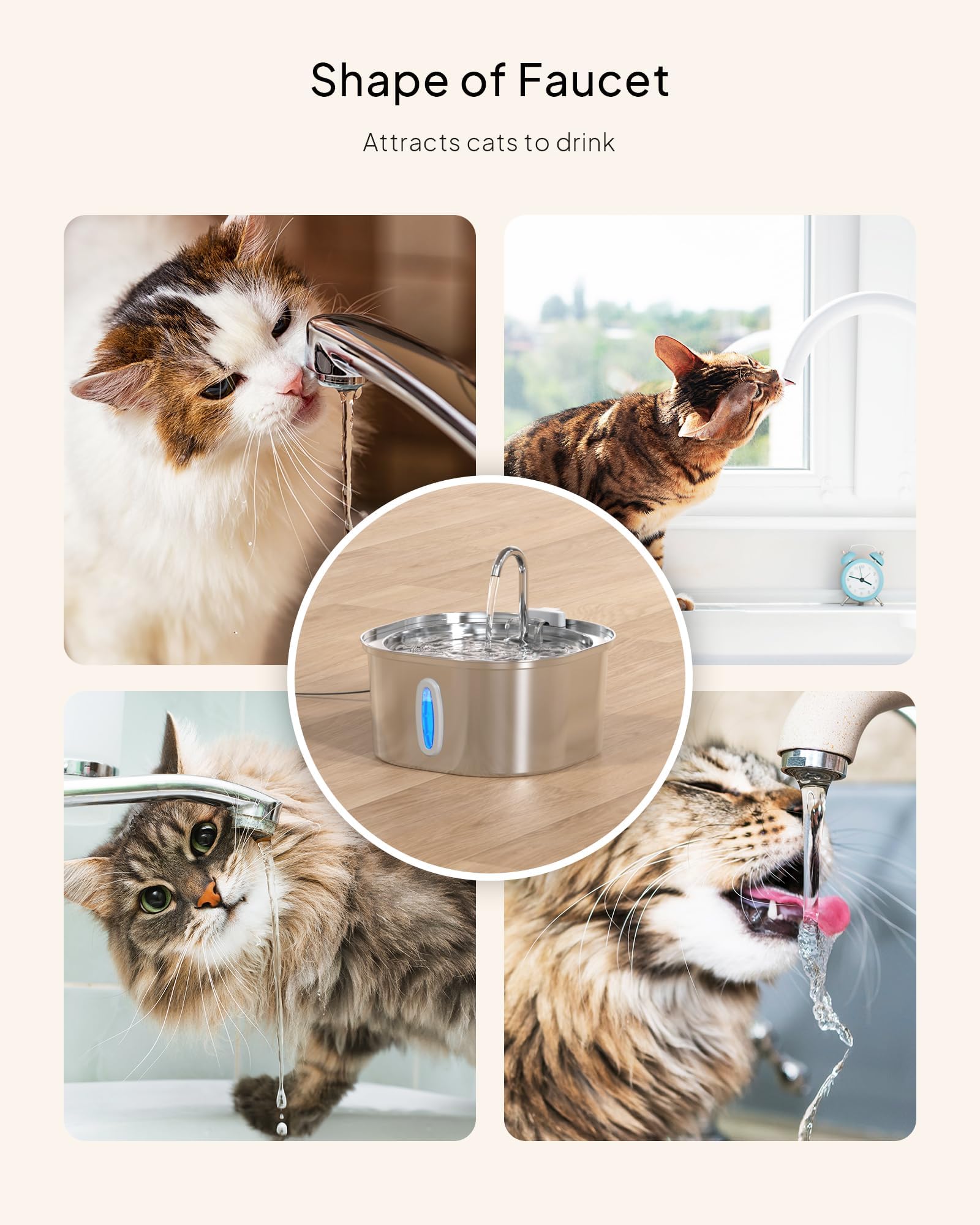 PEKTACO multi-pet-friendly fountain supports households with several pets.