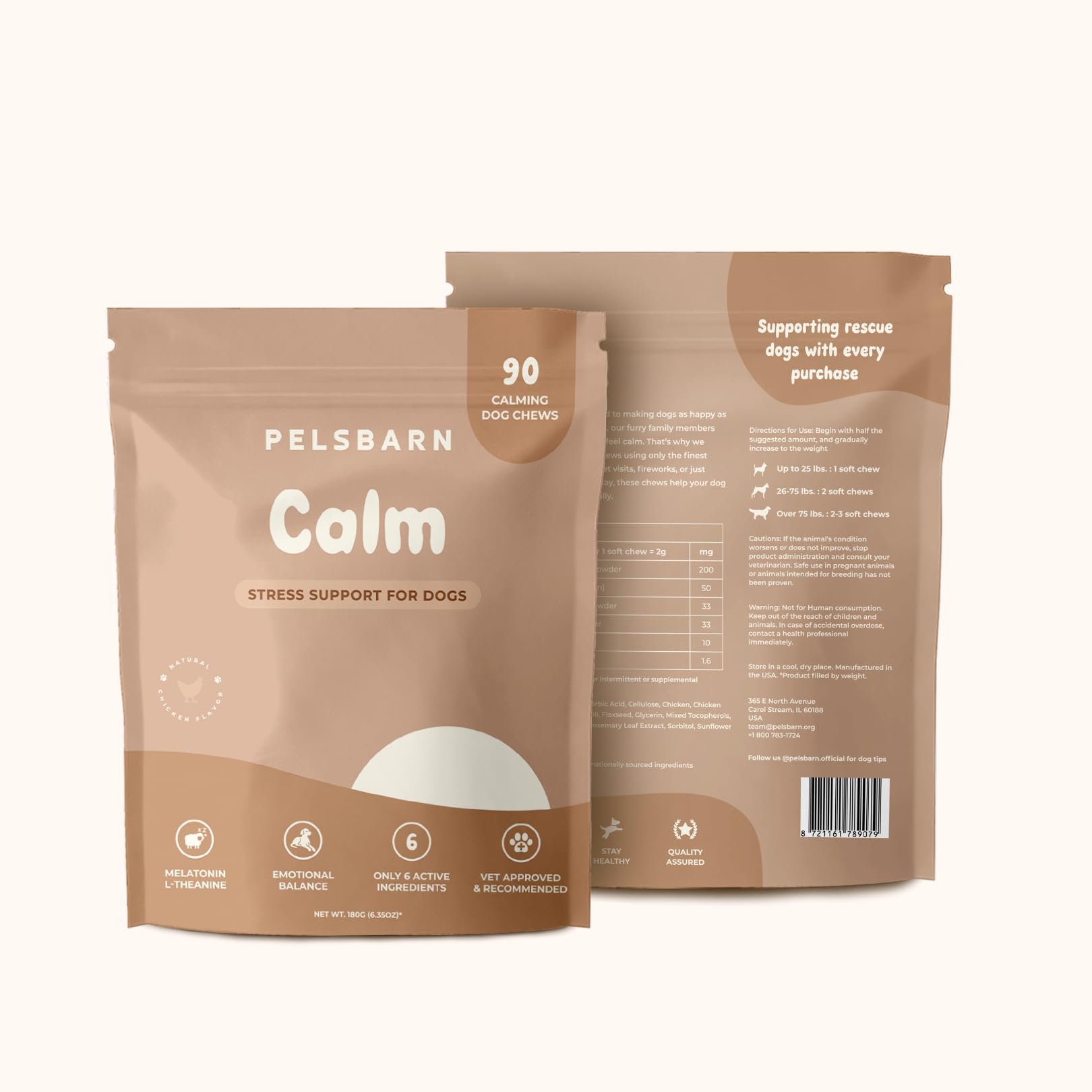 Pelsbarn Calming Chews dog eating chew signaling gentle support during play