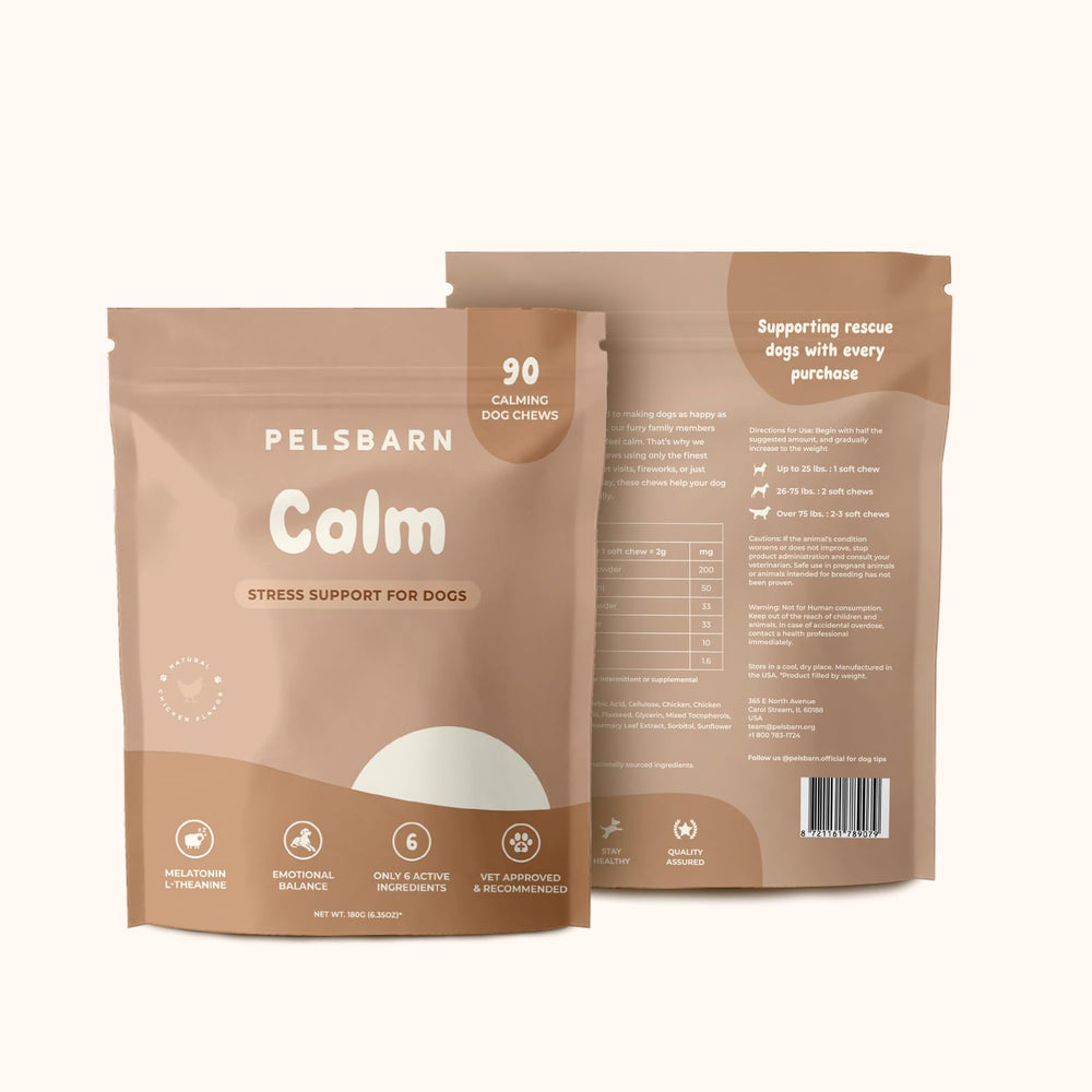 Pelsbarn Calming Chews dog eating chew signaling gentle support during play