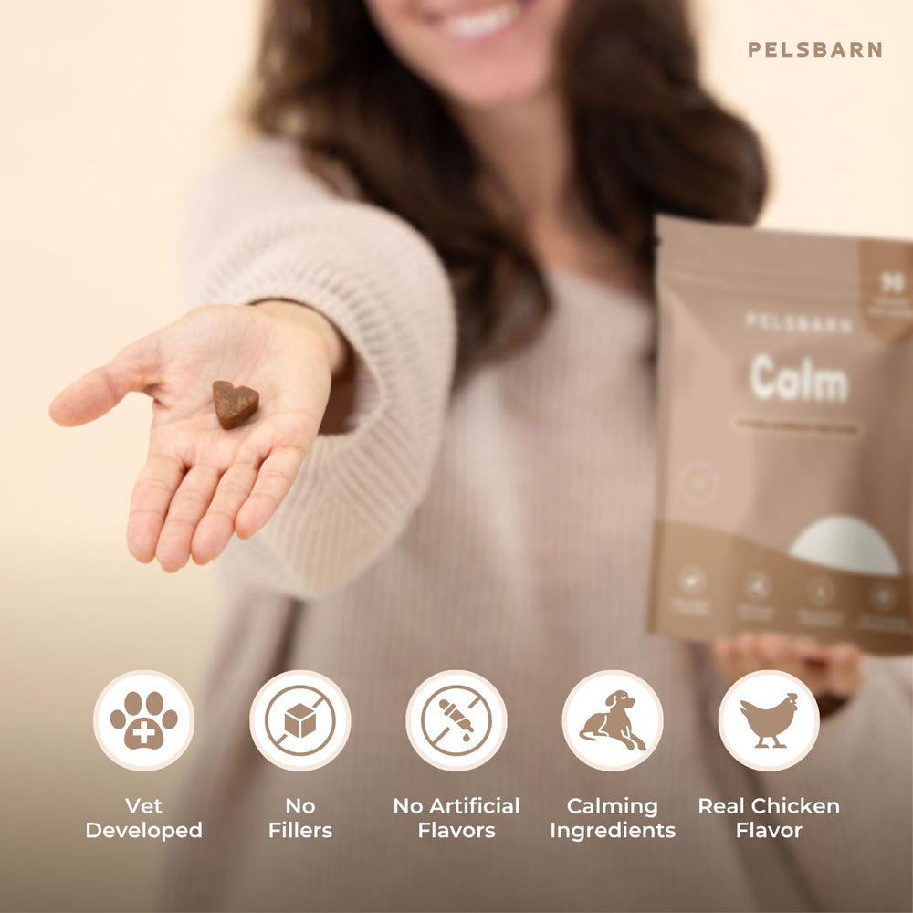 Pelsbarn Calming Chews travel setup ideal for vet visits and on-the-go calm