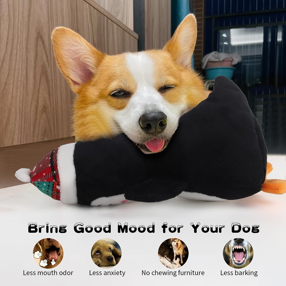 PELTEFLU Christmas gingerbread-man squeak toy—classic motif for playful enrichment.