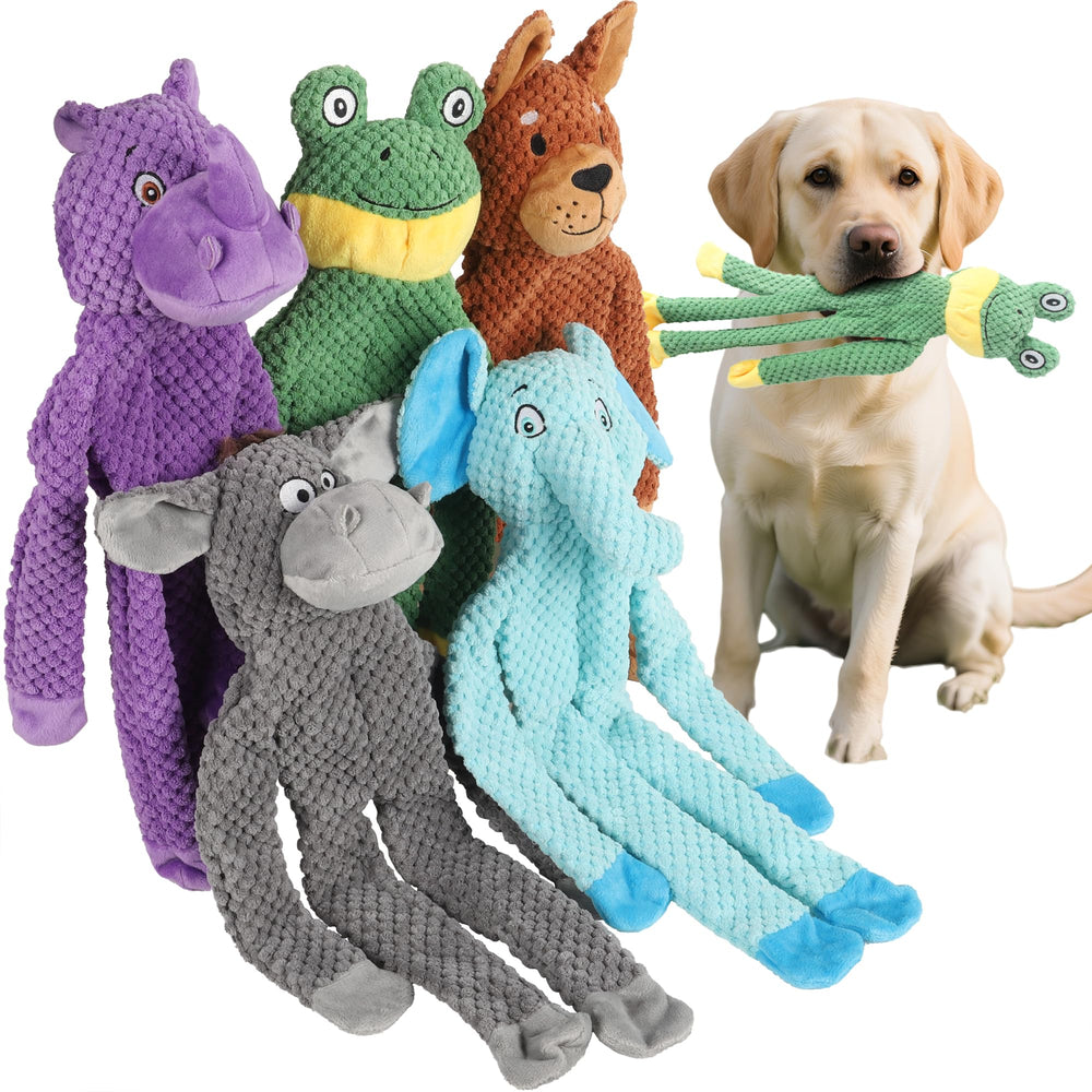 Pelteflu dog squeaky toy bundle with vibrant shapes for engaging play