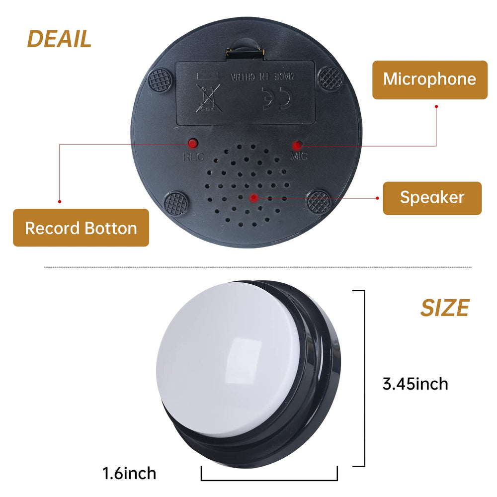 PELTEFLU voice recording button battery install tool-free two AAA batteries