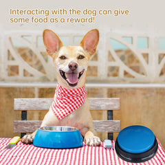PELTEFLU voice recording button in-use with a dog enabling training prompts