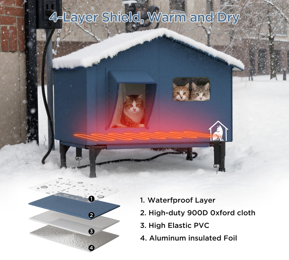 PELUMOZ cat house open foldable roof for easy cleaning and access.