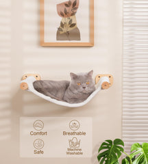 PELUMOZ cat-wall-hammock-reversible-fabric shows year-round comfort with canvas and plush options.