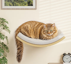 Peluomoz cat wall shelf curved hammock bed elevates lounging and support