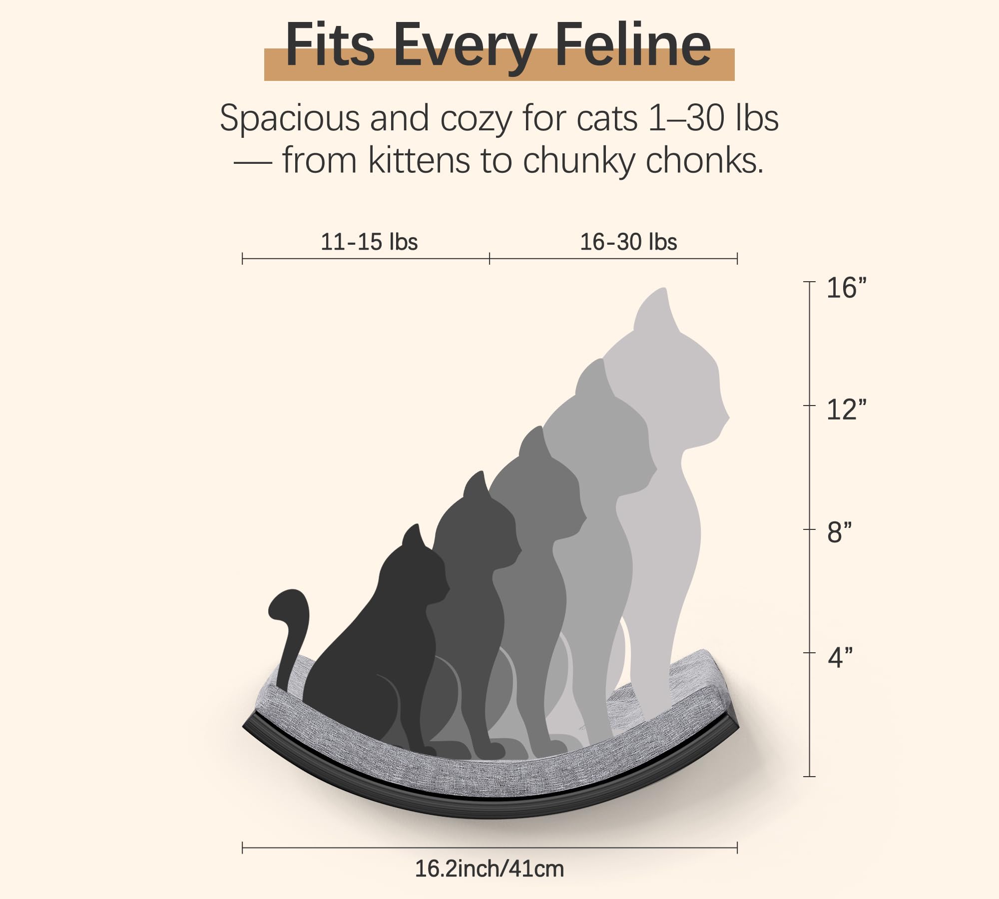 PELUMOZ Cat Wall Shelf hand-sanded edges keep paws safe during climbs.