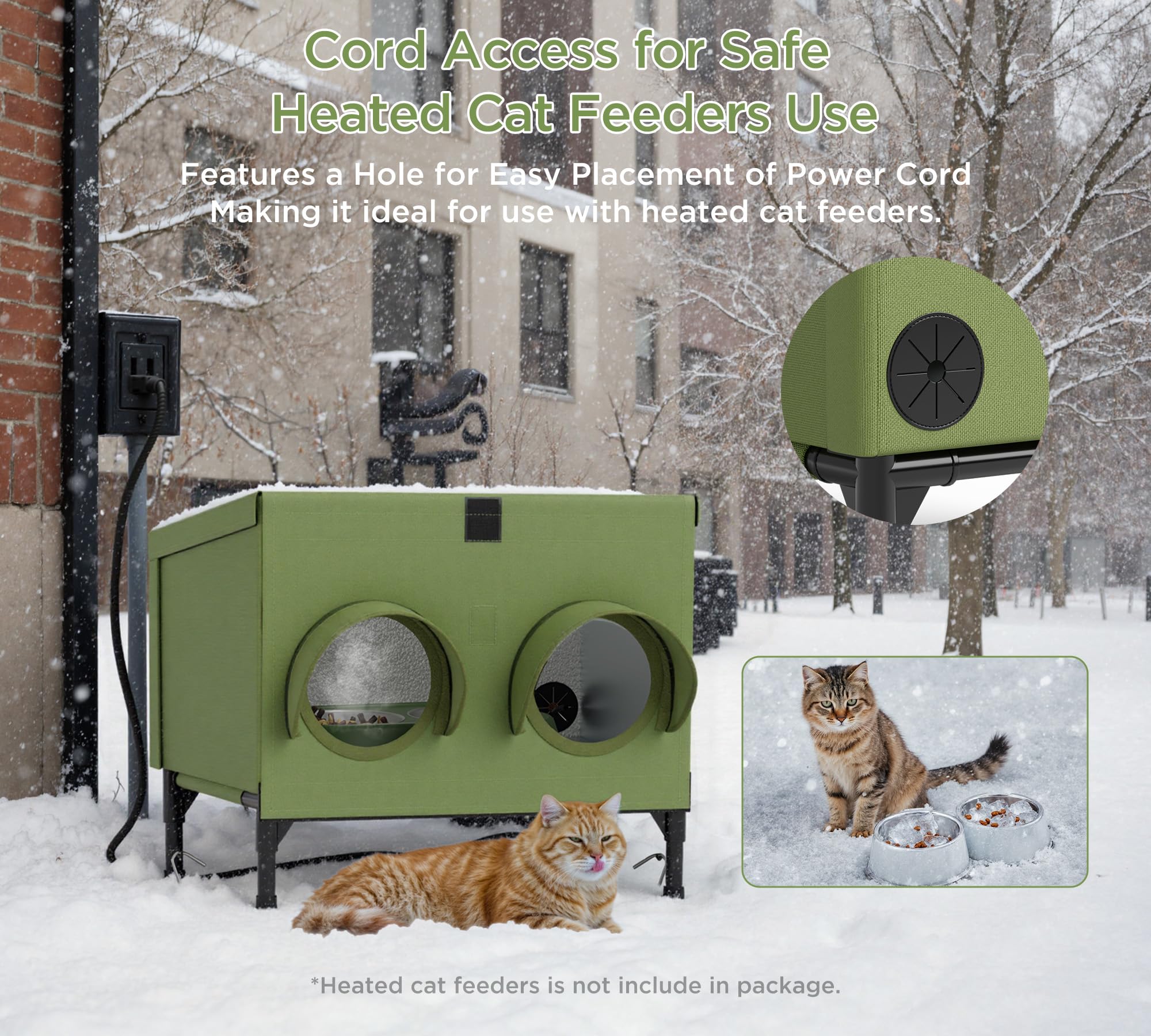 PELUMOZ heated bowls-ready rear panel for winter warmth (cord access)