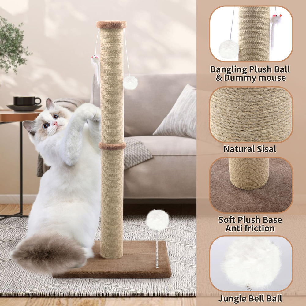 peluomoz sisal wrap texture provides durable, authentic scratching experience for indoor cats