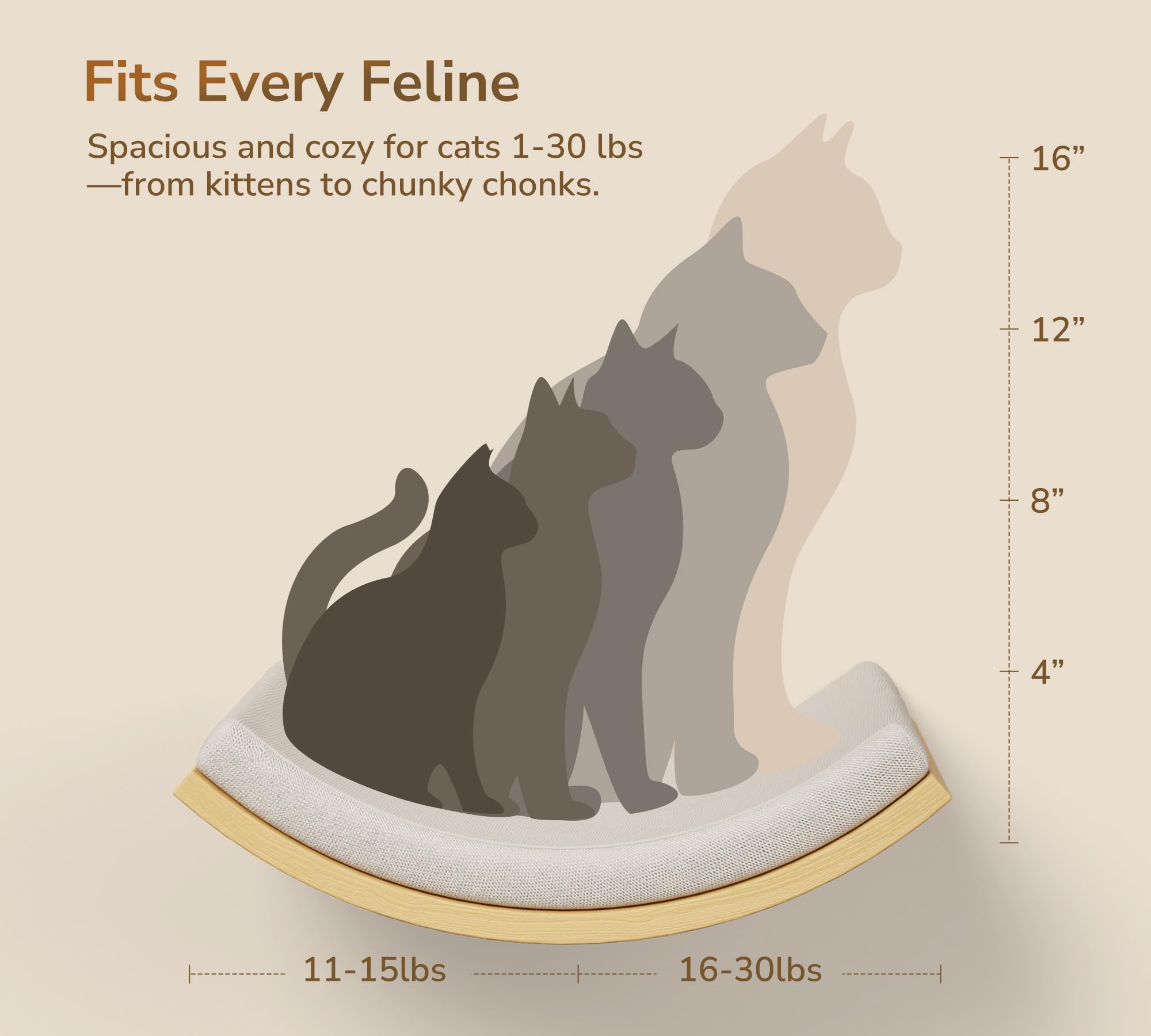 Peluomoz smoothly hand-sanded corners ensure safe edges for cats