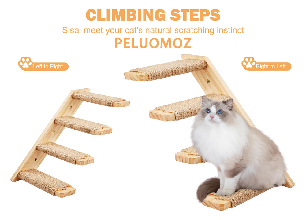 PELUMOZ wall-cat-shelf-left-right demonstrates reversible mounting for flexible layouts.