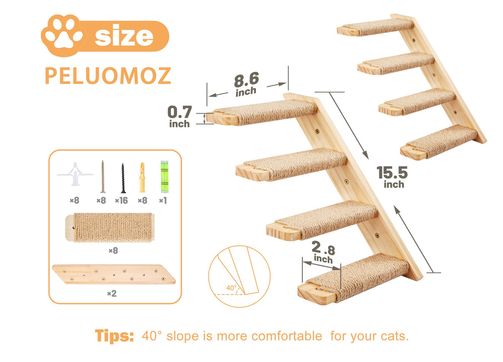PELUMOZ wall-cat-shelf-perch provides a chic wall perch for play and rest.
