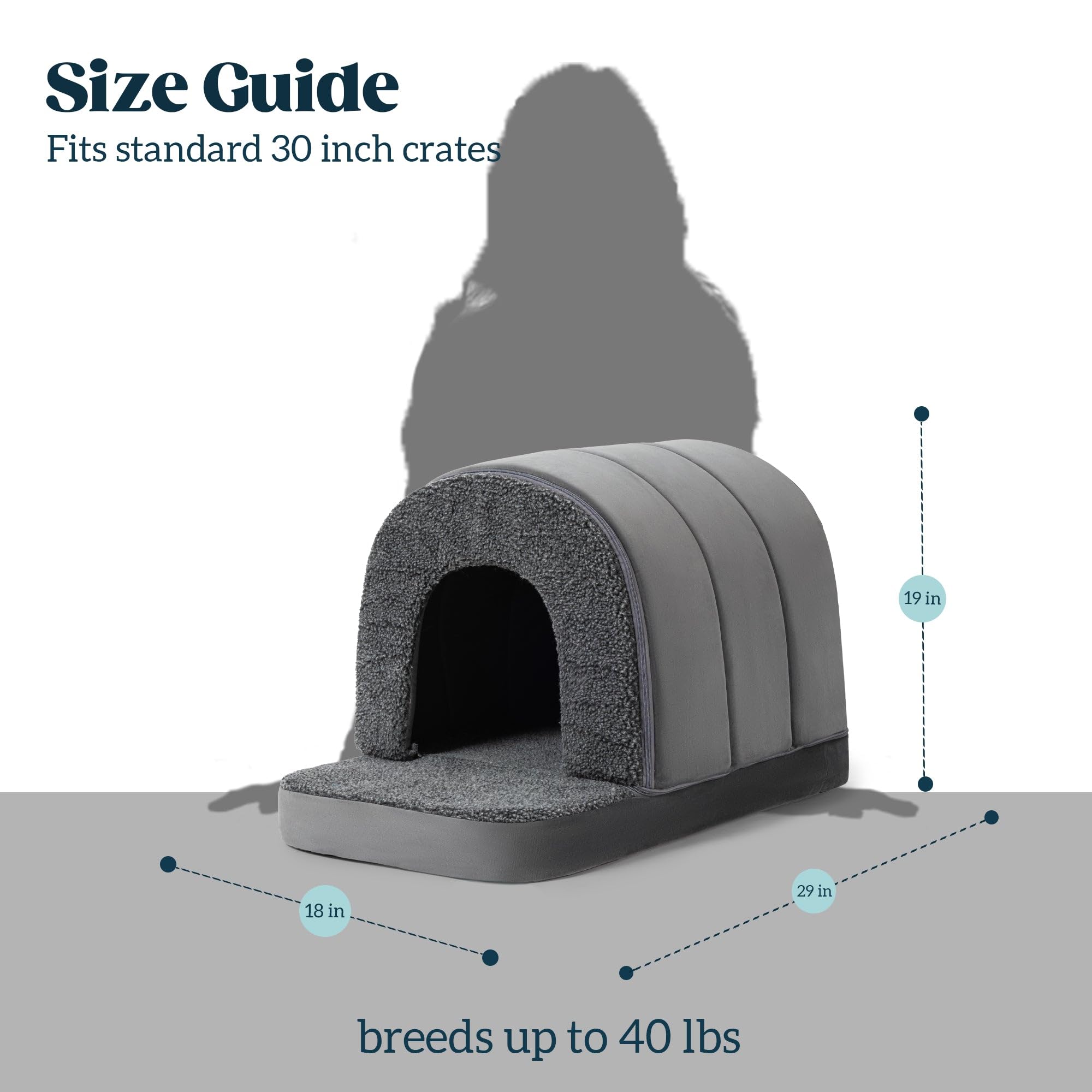 PELZIN dog house folded-flat design for convenient storage or travel.