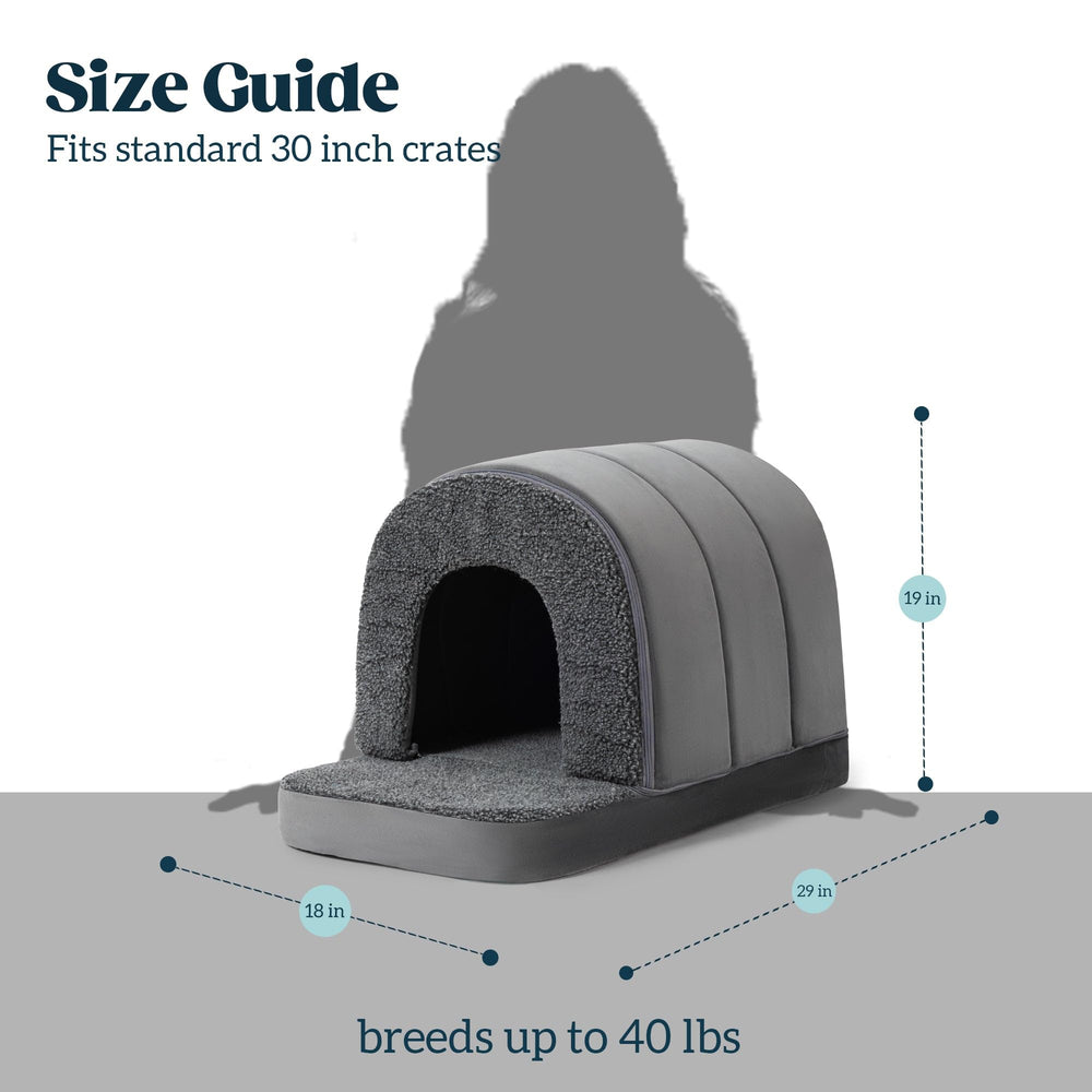 PELZIN dog house folded-flat design for convenient storage or travel.